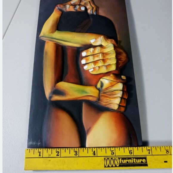 Tile Sculpture Ceramic Pottery Los Amantes Oswaldo Guayasamin Ecuador 3D Modern - Picture 12 of 13